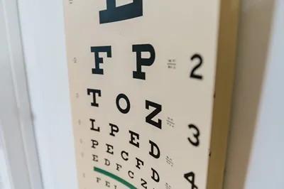 a close up of an eye exam sheet